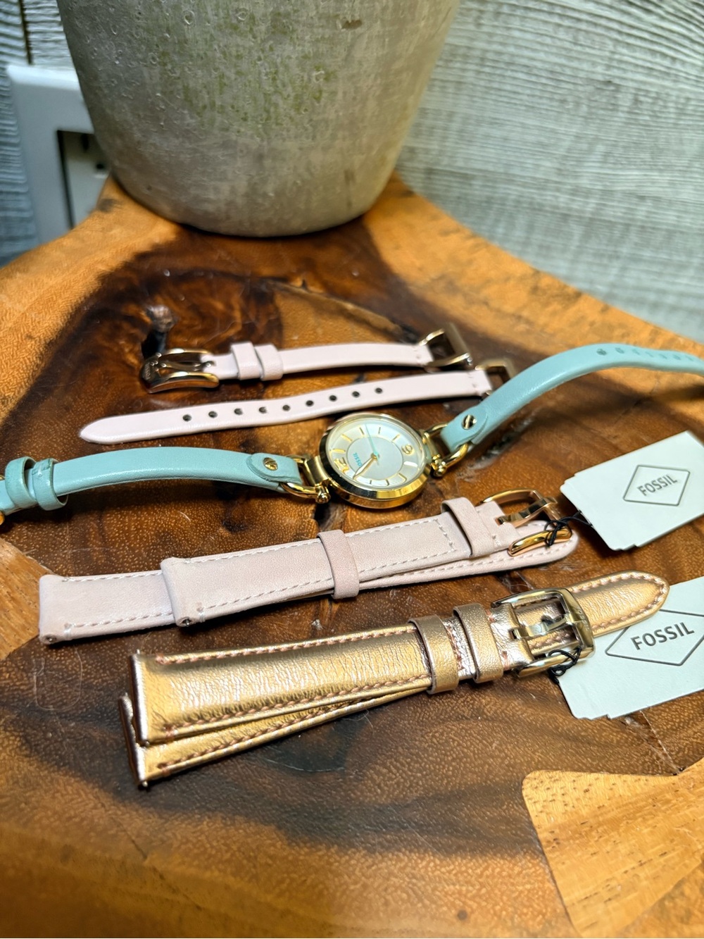 Fossil | 3x NWT/Lightly Used 14mm Watch Straps w/ Women's "Georgia Mini" Watch